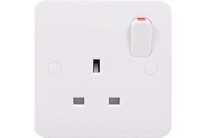 Schneider Electric Lisse White Moulded - Switched Single Power Socket, Double Pole 13A, GGBL3010DS, White