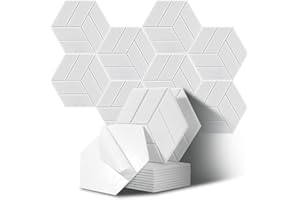 JurciCat 12 piezas paneles acusticos decorativos Paneles Acústicos Hexagonales espuma acustica insonorizacion Panel pared absorbente sonido para estudio de sonido oficina sala de juegos (30x26x0.9cm)