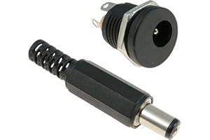 Switch Electronics Prise mâle de 2,1 mm x 5,5 mm + prise femelle pour montage sur panneau