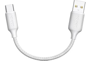 RAVIAD kort USB C-kabel 3A snabbladdning nylon flätad typ C-kabel kompatibel med iPhone 16/15/15 Pro/15 Pro Max, Samsun