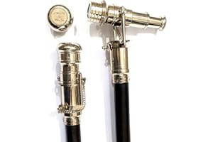 Nautical Replica Hub Vintage Hidden Spy Telescope Walking Stick With Black Wooden 3 Fold Cane