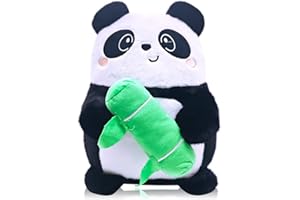 HOXSNII Panda Peluche Bambola, 40CM Panda Cuscino in Peluche Giocattolo di Peluche Coussin Poupée en Peluches Kawaii Giocattolo Farcito Bambole di Pezza Peluche Figure Giocattoli Regalo per Bambini