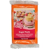 FunCakes Sugar Paste Sugar Paste, Tiger Orange, 250g | Easy to use, soft, flexible and mouldable, ideal for decorating cakes