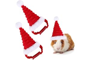 MEISH 2 PCS Hamster Christmas Hat Small Pet Santa Hat Christmas Decorative Headwear Outfits for Hamster Rabbit Guinea Pig