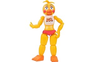 Five Nights at Freddy’s FNF0101 - Toy Chica - 12,5 cm - bewegliche Figur mit Schreckfunktion und Augen, die im Dunkeln leuchten - offizielle Jazwares Figur