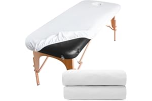 Xiaozhifu Massage Table Cover, Stretch Cover with Hole, White, 190 x 70 x 12 cm, Washable