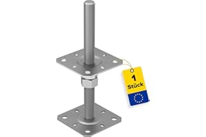 DOMAX Support de poteau de fixation réglable en acier galvanisé très résistant 130 x 130 x 250 mm