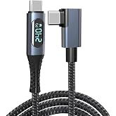 Coverzone USB 4 Cable Supports Right Angle PD 240W Dual for Thunderbolt Cable 8K HD Display USB C Cable 8K@60Hz 40Gbps Data A