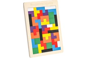 EACHHAHA Montessori drewniane puzzle, zabawka dla dzieci, drewniane puzzle od 4, kreatywna zabawka edukacyjna, wspiera wyobraźnię przestrzenną i logiczne myślenie, zabawka edukacyjna