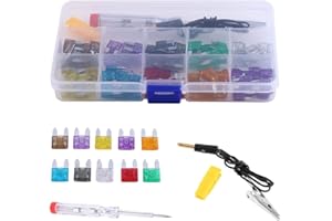 100 pcs Boîte à Fusibles, Keenso Fusible à Lame pour les Véhicules Voiture Bateau Camion 2A 3A 5A 7.5A 10A 15A 20A 25A 30A 35A avec Stylo de Test Electrique et Clip