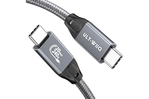 ULT-WIIQ USB C to USB C Cable, 20Gbps Type C Cord Data Transfer Cable, PD 240W 5A, 4K@60Hz Video and E-Marker for Thunderbolt 3/4, MacBook, Dell XPS, iPad Pro, Samsung S20/S21, SSD, Hub, Monitor (0.5M)