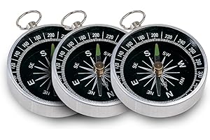 ANTEVIA MATÉRIAUX Antevia - Set di 3 bussole tascabili in metallo ad alta precisione | Più di 10 modelli | Campeggio escursionismo all'aperto | Colore: nero (Nansen)