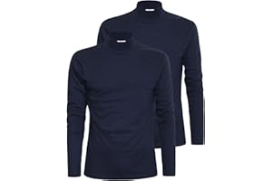 Liabel Lupetto Uomo Caldo Cotone Manica Lunga Invernale 2-3 Pezzi Maglia Uomo Manica Lunga Collo Alto Felpata