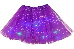 DACONGMING Tutu-Rock Womens LED-Light Mini Tüllrock 50er Kurz Ballet 3 Tanzkleid Unterkleid Cosplay Petticoat Rock Festliche Karneval Kostüm