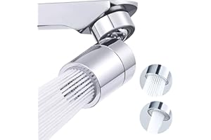 JOLIGAEA Aireador Grifo Cocina, Difusor Grifo Cocina Ajustable 2 Modos, 360° Filtro Grifo Cocina, Boquilla Grifo Universal para Rosca Macho 22mm o Rosca Hembra 24mm