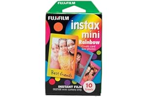 instax mini insant film, Rainbow border, 10 shot pack, suitable for all instax cameras and printers