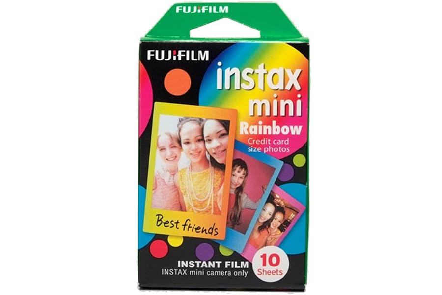 FUJIFILM instax™ mini Rainbow Film | Sofortbilder mit Farbigen Bildrändern – Filme für instax mini Sofortbildkameras und Druc