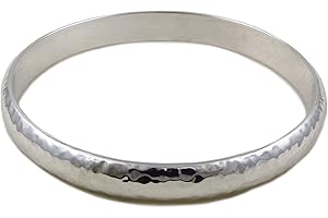 The Mexican Collection Hallmarked 925 Sterling Silver Hammered Circle Bangle