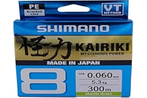 Shimano Kairiki 8, 300 Meter, Mantis Green, Braided Fishing Line, 59WPLA68R0