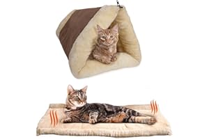 Gyios Selbstheizende Decke Katze, Hunde-Soft, Kuschelige Katze Decke, Faltbare Katze Höhle, Waschbare Wärmedecke Katze Kissen Katzenbett Indoor 80 x 50cm