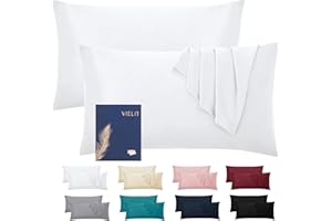 ‎VIELIT Vielit Kissenbezug 40 x 80 Weiß Weich Kopfkissenbezug 40x80 2er Set Mikrofaser Kissenbezüge 40x80 Kissenhülle Für Kissen 40x80 Öko-Zertifikat Resistent Hypoallergen