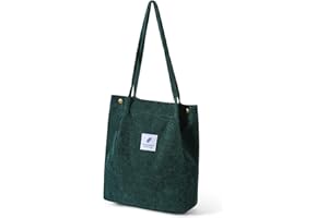 MAGOSIS Tote Bags for Women Large Corduroy Tote Bag Aesthetic Women Shoulder Handbag for School Teenage Girls Teacher Shopping Work
