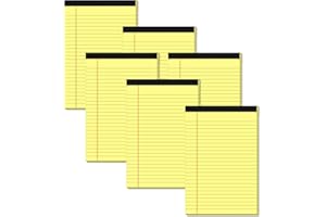 AIDUNMIS Yellow Note Pads 5x8 Small Legal Pads College Ruled Notepad for Office 6 Pack Yellow Writing Pads 5x8 Narrow Ruled Paper Pads 25 Lines 80 GSM Paper Tablets 5x8" Lined Notepads With 30 Sheets Per Pad