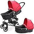 LuvLap Regal Baby Stroller/Pram with 5 Point Safety Harness, Reversible Stroller, Looking Window, Multi Level Recline & Adjustable footrest, Extendable Canopy, Purple