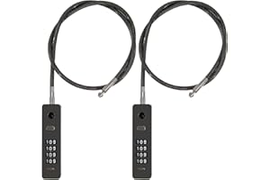 ZOLUNU 2 Pack Combination Lock 4-Digit Steel Cable Combination Padlock, Diameter 1/5", Length 23", Suitable for Cabinet, Lockers, Fence, Toolbox, Gate, Pet Door, Refrigerator Door, Helmet