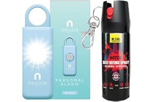Self Defence Spray & LOUD Personal Safety Alarm NOYZIE UK Legal Pepper Spray Alternative with UV Marking & Keychain - Criminal Identifier Spray for Personal Protection