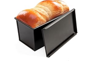 JINGAN Moule à pain avec couvercle - Moule à pain en aluminium réutilisable avec couvercle, moule à pain antiadhésif - cuisson au four domestique pour la cuisson du pain