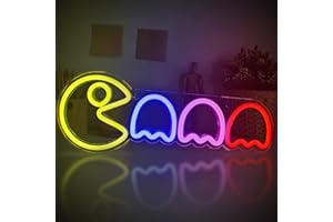 Tosakey Neon Sign, Ghost Neon Light Sign Game LED Light Up Neon Light Decoration for Arcade Game Room Bedroom Kids Boy Room Party Club Halloween Christmas…