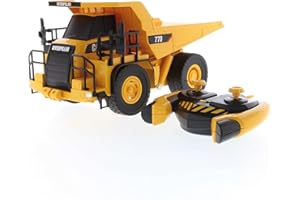 CARRERA Diecast Masters 23004 - zdalnie sterowany Caterpillar RC Mining Truck 770, CAT Muldenkipper jako wierny w szczegółach, realistyczny pojazd budowlany w 1:35, ok. 26,5 x 14,5 x 10,5 cm, ok. 25 m zasięgu, 8+
