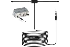 CKDSA Antena Dipolo de Radio Estéreo Am FM Coche Universal Dab Antena de Radio FM de Alto Rendimiento 3 Metros para Sistema Portatil 50 Ohm DIN Intonizador Camión Vehículo Video AV para Cine en Casa