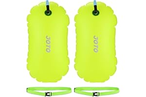JOTO 2 Pack Swim Buoy Waterproof Inflatable Dry Bag Swim Safety Float, 8 oz Ultralight Swim Float for Water Sports Open Water Swimmers Triathletes Kayakers Snorkelers