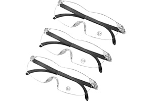 RAITWAHL Lunettes Grossissantes avec 3 Niveaux de Grossissement (300%, 500%, 800%), Anti Lumière Bleue, Confort Maximisé pour Bricolage, Couture, Lecture et Tâches Précises, Légères et Résistantes aux Rayures