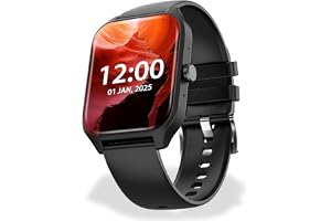 Nervfit Pulse Smartwatch with 1.83" TrueColor+ HD Display | Bluetooth Calling | Waterproof | Heart Rate & SpO2 Tracking | Sleep & Stress Monitor | 5-Day Battery | Sports Modes (Pulse Black)