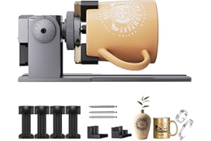 ATOMSTACK R1 Laser Rotationswalze für Laser Graviermaschin, 3-in-1 Y-Achsen Drehwalze R1 Klauenscheibenwalze mit Risern,360° Klaue Rabatt Rotary Roller zum Zylindrischen Objekten Irregulär Gegenstand