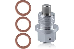 LEONTOOL M14 x 1,5 magnetyczny korek spustowy oleju, aluminiowa śruba spustowa miski olejowej z czerwoną miedzianą uszczelką podkładki, zamiennik do Honda, Audi, Volkswagen, Suzuki, Jeep, Dache,
