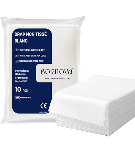Kit Draps Housse Jetables 140x240 Cm + Taies 60x80 Cm - Lot 100+100 Pièces - TNT - Pour Hôtels, Spa, Camping