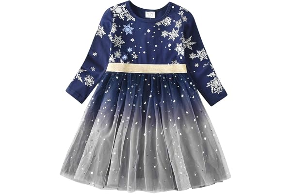 DXTON Robes pour Filles Robe Motif Licorne Robe Princesse Party Girl Vêtements 2-8 Ans