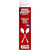 Piknik Kullan-At Plastik Kaşık 10'lu B&uuml;y&uuml;k Beyaz 1486