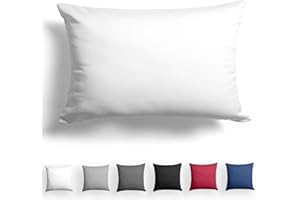 ‎ALREYA Alreya Mako Satin Kissenbezug 40 x 60 cm - 100% Baumwolle mit YKK Reißverschluss, Superweicher Kopfkissenbezug, Kissenhülle, Oeko-TEX® Standard Zertifiziert, Weiß, nur Kissenbezug