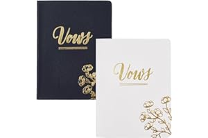 GORGECRAFT 2 Libro de Votos de Boda de Cuero con Letras Doradas Y Flores, Folletos de Votos de Boda de 3.9x5.2.(0) in, Libros de Visitas de Boda, Elementos Esenciales para Ceremonia de Boda