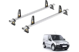 VAN DEMON Van Guard Roof Rack for Ford Transit Connect (2002-2013) 2 Aluminium Roof Bars & 4 Load Stops - VG201-2