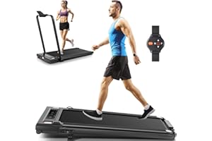 Tapis de Marche Pliable ANCHEER 4 en 1 Tapis de Course Inclinable, Tapis Roulant avec Inclinaison | 1-12 km/h | Télécommande | 2s Pliable