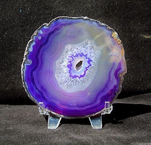 Large PURPLE AGATE COASTER Slice ** #4 Size - 4x4x.25 3.5 Oz. ** Polished Both Sides Geode Coaster Agate Slab Agate Coaster Geode Slice from Brazil 19 by GeoSpecimens by GYPSY PALACE