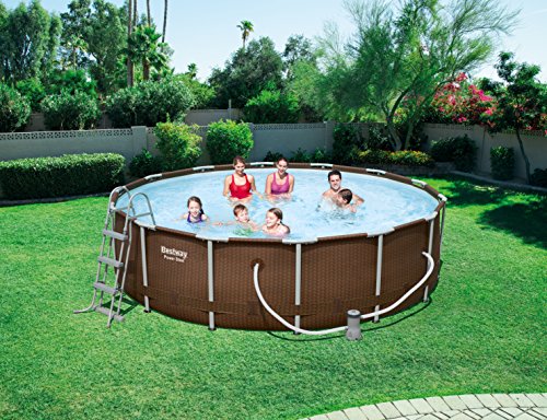Bestway Power Steel Rattan Frame Pool Set mit Filterpumpe + Zubehör, 427x107cm - 3
