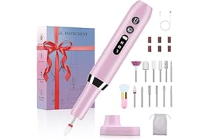 LUTRANSTRA Torno Uñas Profesional Lima Eléctrica 20000u/min , lima electrica uñas Portátil , Torno para Uñas USB Recargable, set de manicura y pedicura electrico Kit Salón DIY Nail Dril