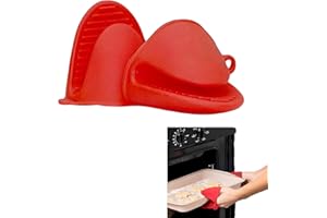MORJCG 2pcs Silicone Oven Gloves, Oven Gloves Heat Resistant, Silicone Oven Mitts, Silicone Oven Gloves Heat Resistant with Silicone Non-Slip Design, Suitable for Kitchen Baking, Cooking